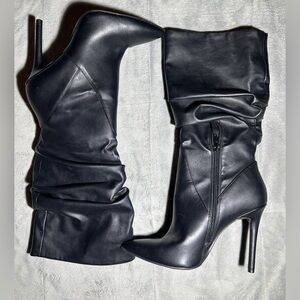 Jessica Simpson Womens Black Leather Boots Size 7M